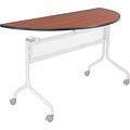 Impromptu® Mobile Training Table, Half Round Top - 48 x 24 Cherry