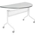 Impromptu® Mobile Training Table, Half Round Top - 48 x 24 Gray