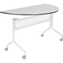 Impromptu® Mobile Training Table, Half Round Top - 48 x 24 Gray