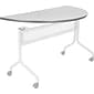 Impromptu® Mobile Training Table, Half Round Top - 48 x 24" Gray