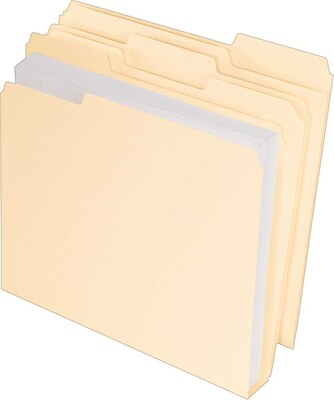 Pendaflex® Double Stuff® 3-Tab File Folder, Letter Size, Manila, 50/Box (ESS54459)