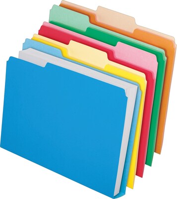 Pendaflex Recycled File Folder, 1/3-Cut Tab, Assorted, Letter Size, Multicolor, 50/Box (54460EE)