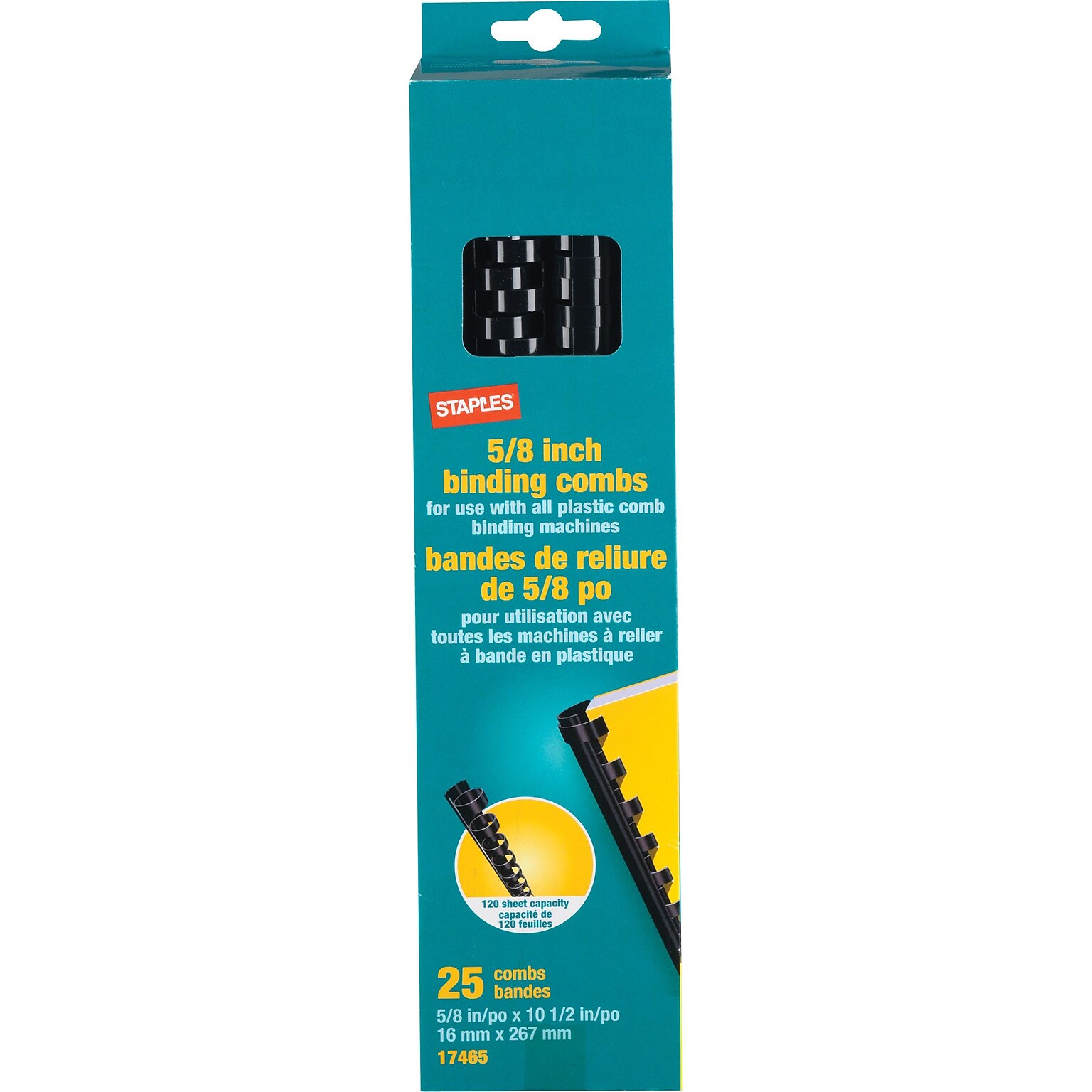 Plastic Comb Binding Spines, 5/8, Black, 25/Pack