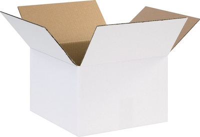 12 x 12 x 8 Shipping Boxes, 32 ECT, White, 25/Bundle (12128W)