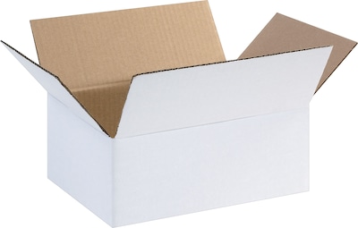 11.25 x 8.75 x 6 Shipping Boxes, 32 ECT, White, 25/Bundle (1186RW)