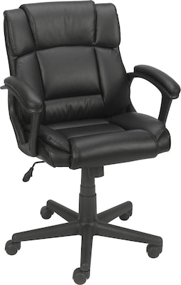 Buy 1 Get 1 Free Quill Brand® Montessa II Luxura Faux Leather Computer and Desk Chair, Black