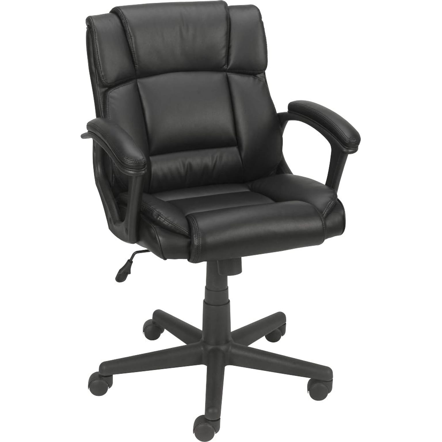 Buy 1 Get 1 Free Quill Brand® Montessa II Luxura Faux Leather Computer and Desk Chair, Black