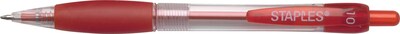 Staples® Retractable Ballpoint Pens, Medium Point, 1.0 mm, Red Ink, 144/Carton (50792CT)