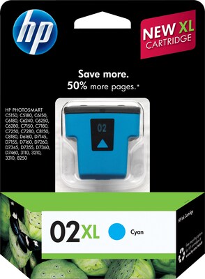 HP 02XL Cyan High Yield Ink Cartridge (C8730WN)