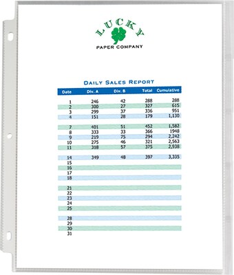 Quill Brand® Top-Loading Sheet Protectors, Heavyweight, 8-1/2" x 11", Clear, 2.8 Mil, 200/Box (35166-QCC)