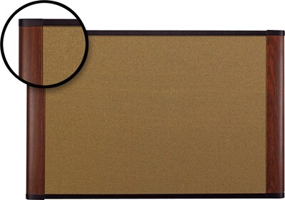 3M™ Widescreen Cork Board, Mahogany Frame, 72 x 48 (C7248MY)