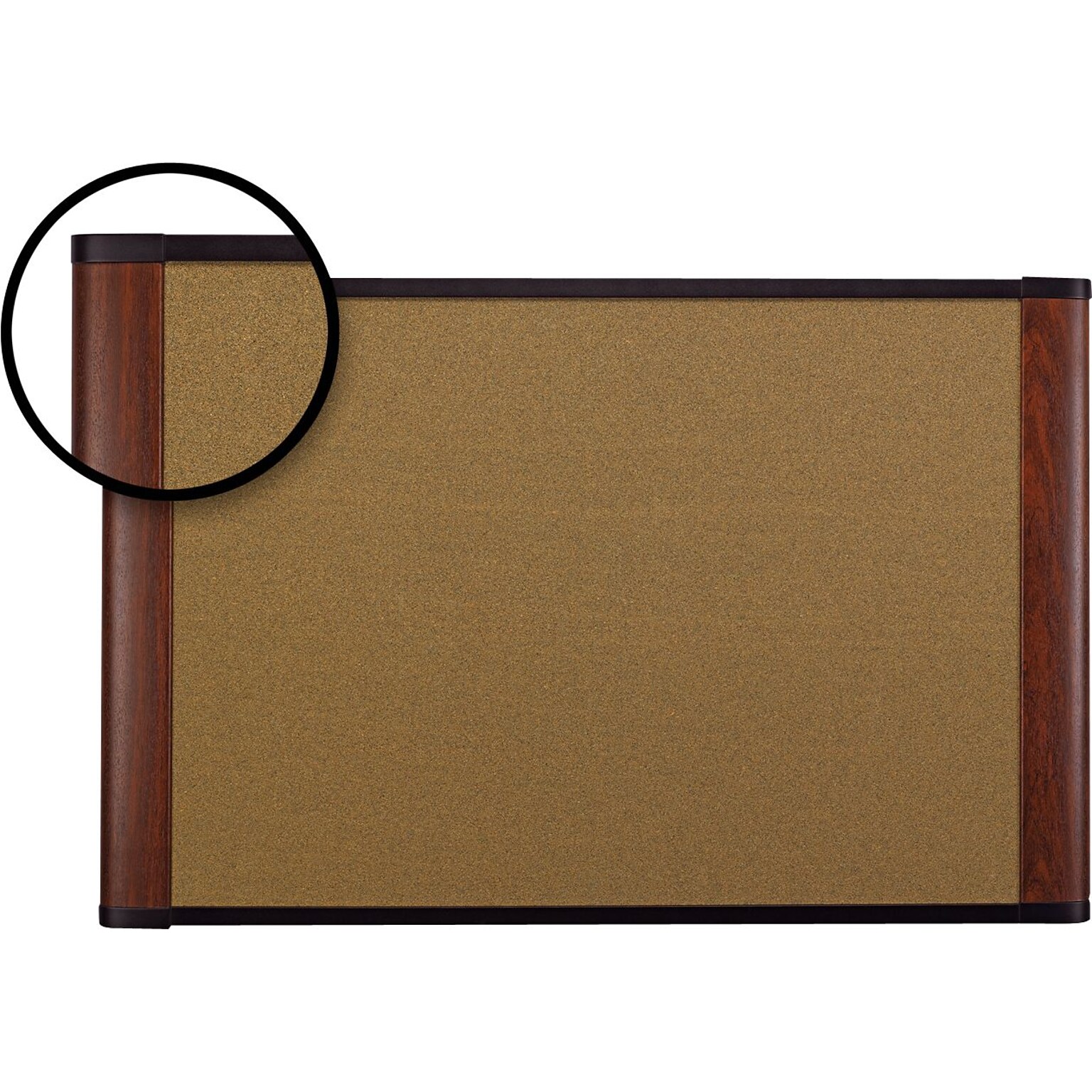 3M™ Cork Board, 48 x 36, Widescreen Mahogany-Finish Frame (C4836MY)