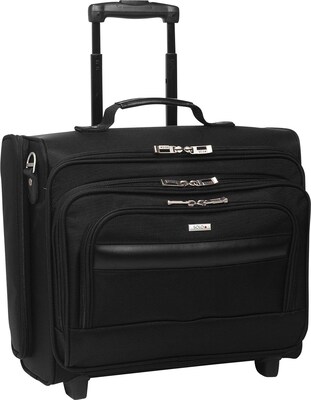 Solo New York Midtown Collection Columbus Laptop Rolling Briefcase, Black Polyester (B64-4)