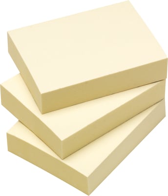 Staples® Stickies Notes, 1 1/2 x 2, Yellow, 100 Sheet/Pad, 432 Pads/Carton (MMMS152YR12CT)