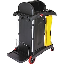 Rubbermaid® High-Security Cleaning Cart, Black (FG9T7500BLA)