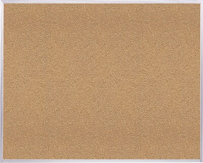 Ghent Natural Cork Bulletin Board with Aluminum Frame, 4H x 6W