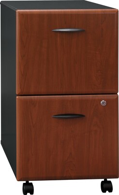 Bush Business Furniture Cubix 2 Drawer Mobile File Cabinet, Hansen Cherry/Galaxy, Installed (WC94452SUFA)