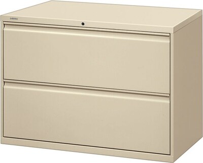 Hon® Brigade® 800 Series 2-Drawer Lateral File Cabinet, Putty, Letter/Legal (892LL)