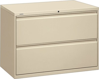 Hon® Brigade® 800 Series 2-Drawer Lateral File Cabinet, Putty, Letter/Legal (892LL)