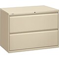 Hon® Brigade® 800 Series 2-Drawer Lateral File Cabinet, Putty, Letter/Legal (892LL)