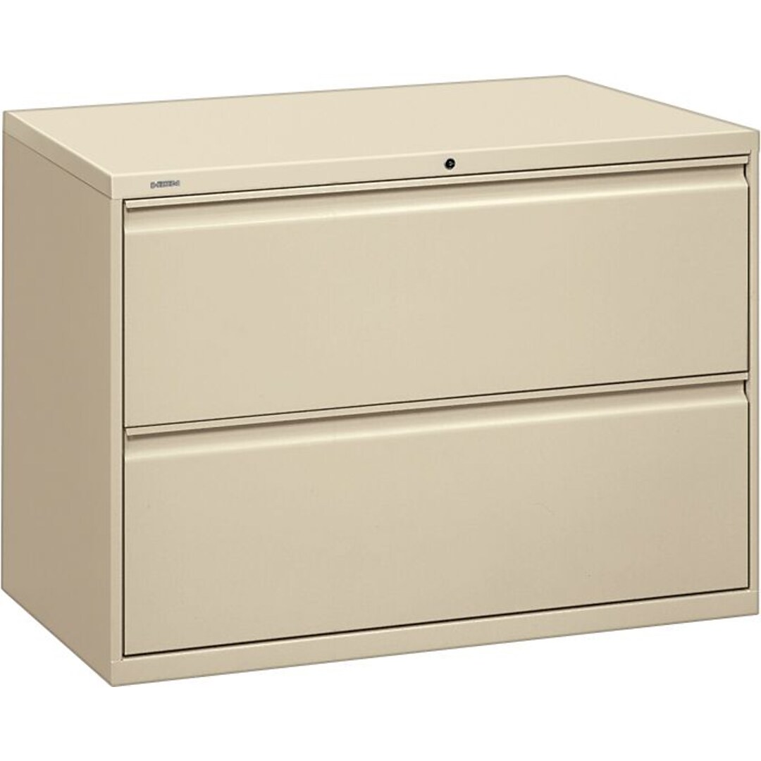 Hon Brigade 800 Series 2 Drawer Lateral File Cabinet Putty Letter Legal 892ll Quill Com