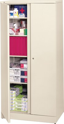 HON Metal Storage Cabinet, 5 Shelves, 72H x 18D, Putty Finish NEXT2018 NEXT2Day