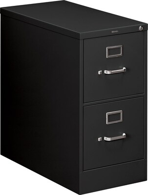 HON® 210 Series 2 Drawer Vertical File Cabinet, Letter, Black, 28D (HON212PP)