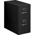 HON® 210 Series 2 Drawer Vertical File Cabinet, Letter, Black, 28D (HON212PP)