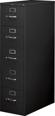 HON® 210 Series 5 Drawer Vertical File Cabinet, Legal, Black, 28"D (HON215CPP)