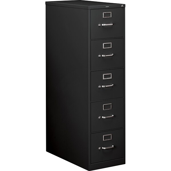 HON® 210 Series 5 Drawer Vertical File Cabinet, Legal, Black, 28D (HON215CPP)