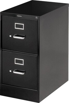 HON 510 Series 2 Drawer Vertical File Cabinet, Legal, Black, 25D (H512CPP)