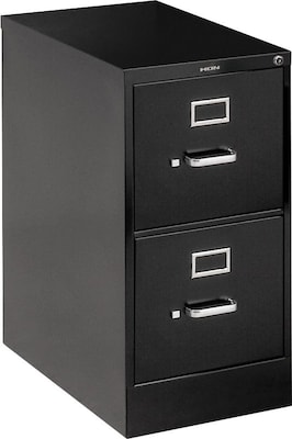 HON 510 Series 2 Drawer Vertical File Cabinet, Legal, Black, 25D (H512CPP)