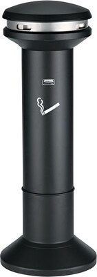 Rubbermaid Infinity Stainless Steel Ash Urn, Black, 6.7 gal. (FG9W3400BLA)