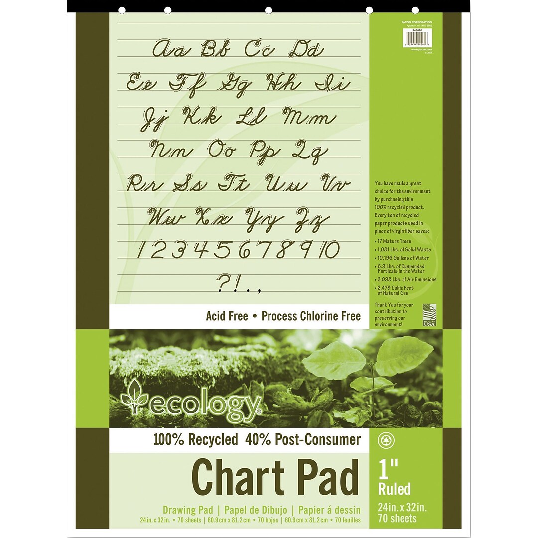 Pacon Ecology Flip Chart Pad Quill Com