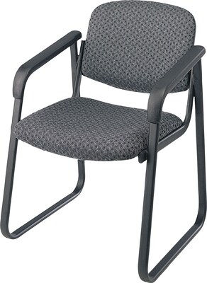 Office Star & trade, Deluxe Sled Base Guest Chair with Arms, Onyx