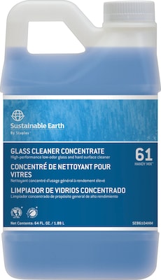 Sustainable Earth 61 Glass Cleaner Concentrate, Handy Mix, 64 Oz., 3/Ct