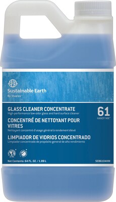 Sustainable Earth 61 Glass Cleaner, Handy Mix, 64 Oz.