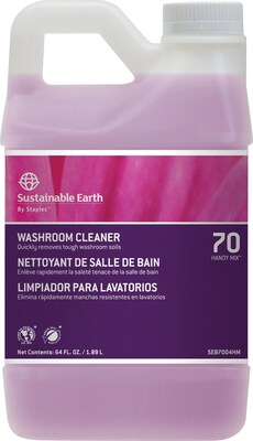 Sustainable Earth® by Staples® Handy Mix #70 Restroom Cleaner Washroom Cleaner, Handy Mix, 64 Oz.