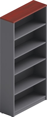 Global Adaptabilities 4-Shelf 72H Bookcase, Avant Cherry/Storm Gray (ABC72AWCSOG)