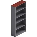 Global Adaptabilities 4-Shelf 72H Bookcase, Avant Cherry/Storm Gray (ABC72AWCSOG)