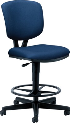 HON® Volt® 5700 Series Extended-Height Stool with Backrest, Fabric, Navy, Seat: 19W x 20D, Back: 16 1/2W x 20H