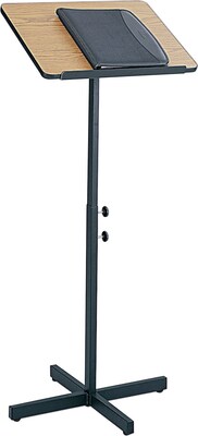 Safco 46 Adjustable Speaker Stands, Medium Oak (8921MO)