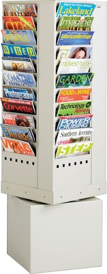 Safco® Steel Rotary Magazine Rack, 44 Pockets, Grey