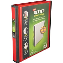 Staples® Better 1 3 Ring View Binder with D-Rings, Red (18370)