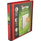 Staples® Better 1" 3 Ring View Binder with D-Rings, Red (18370)