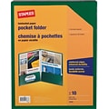 Twin-Pocket Laminated Portfolio, Green, 10/ Pack