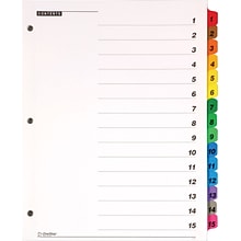 Cardinal® OneStep® Printable Table of Contents and Dividers, 15-Tab, Multicolor, 1/St