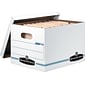 Bankers Box® Stor/File Corrugated File Storage Boxes, Lift-Off Lid, Letter/Legal Size, White/Blue, 6