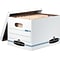 Bankers Box® Stor/File Corrugated File Storage Boxes, Lift-Off Lid, Letter/Legal Size, White/Blue, 6