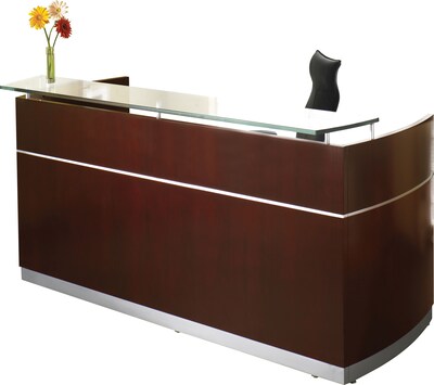 Safco Group Napoli Reception Desk Shell Mahogany 42 3 4 H X 87 1